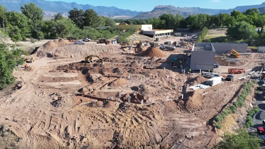 aerial pool construction site